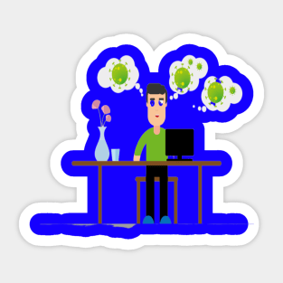 Working Remotely Sticker